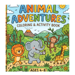 Cute Animals Adventures Coloring Book